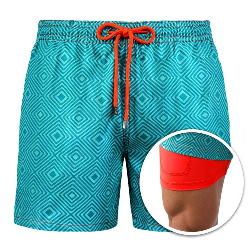 Jerry – Bedruckte Herren-Badeshorts mit doppelter Schicht für den Sommer