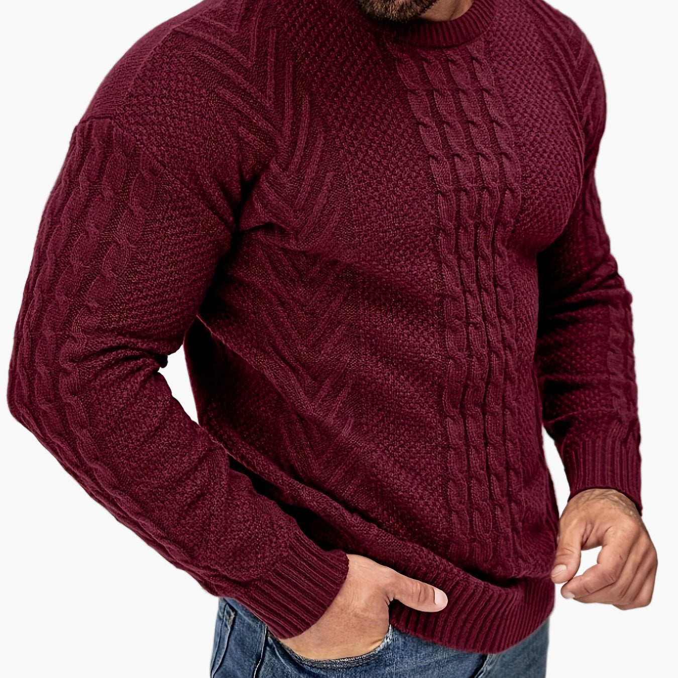 Herren Strickpullover Grobstrick Modern Casual Winterpullover