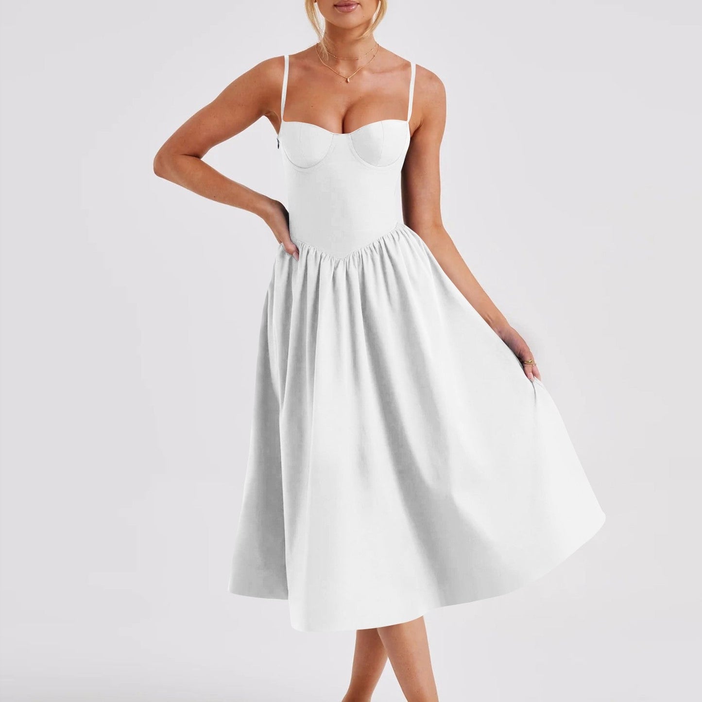 Vanessa – Französisches Retro-Langes Kleid im Hofstil