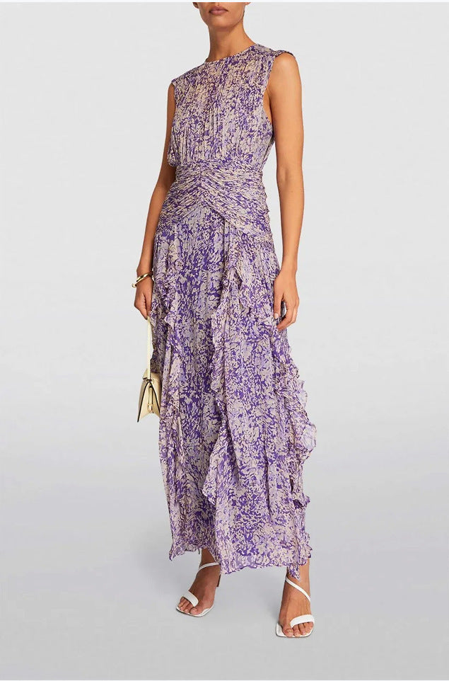 Zoe – V-Ausschnitt Chiffonkleid mit schulterfreiem Design