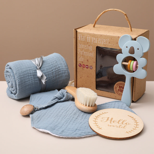 Baby Geschenkset mit Elefant – Neutrales Baby Erstausstattungs- und Pflege-Set, Ideal als Geschenk zur Geburt
