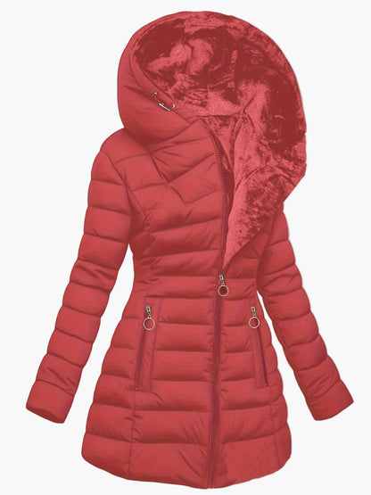 Damen Winter Steppmantel mit Kapuze – Eleganter Outdoor Parka für kalte Tage