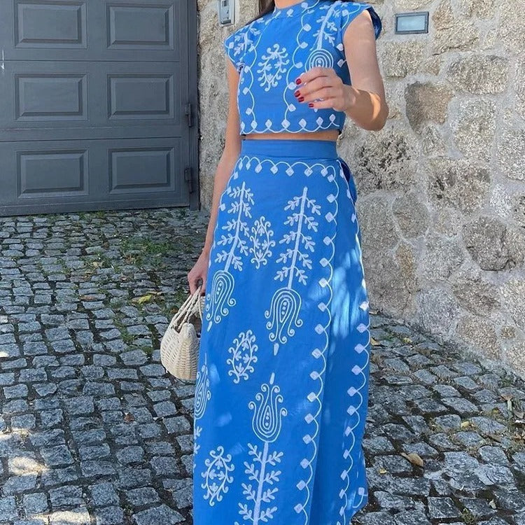 Carly – Zweiteiliges Kleid im Urlaubsstil mit modischem Druck