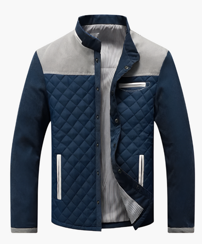 Herren Steppjacke im Patchwork-Design – Eleganter Casual-Look für Alltag und Freizeit