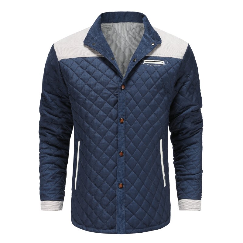 Herren Steppjacke im Patchwork-Design – Eleganter Casual-Look für Alltag und Freizeit