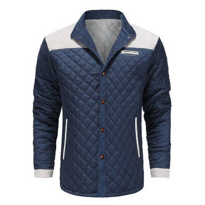 Herren Steppjacke im Patchwork-Design – Eleganter Casual-Look für Alltag und Freizeit