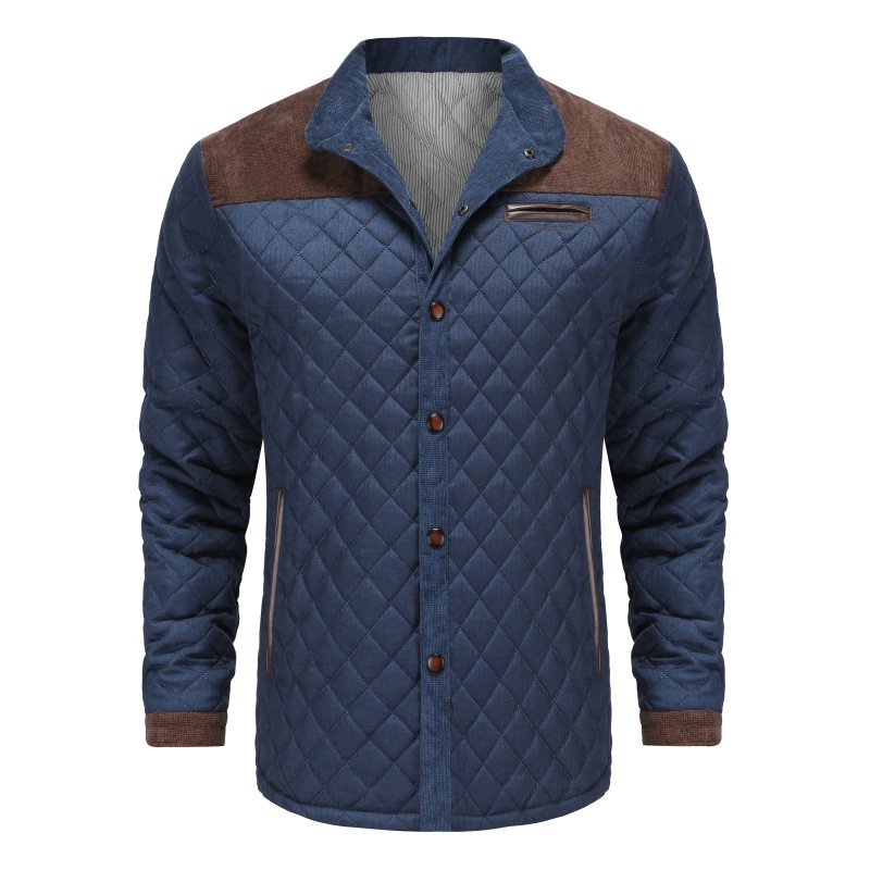 Herren Steppjacke im Patchwork-Design – Eleganter Casual-Look für Alltag und Freizeit