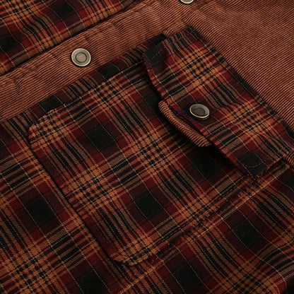 Herren Outdoor Flanelljacke im Holzfäller-Stil mit Fleece-Innenfutter – Ideal für Freizeit und Abenteuer