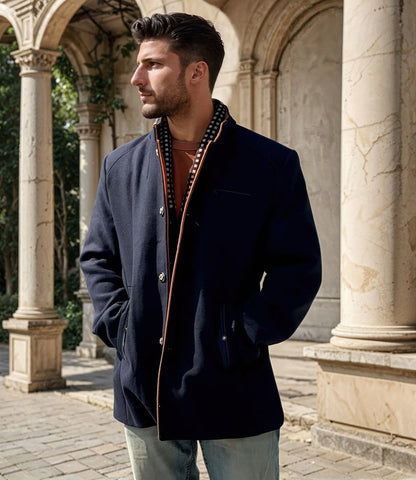 Herren Eleganter Knightsman Mantel – Stilvoller Slim Fit Mantel für besondere Anlässe