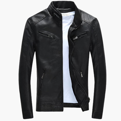 Herren Bikerjacke im modernen Stil – Casual Kunstlederjacke für Alltag und Nachtleben