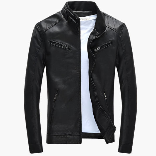 Herren Bikerjacke im modernen Stil – Casual Kunstlederjacke für Alltag und Nachtleben