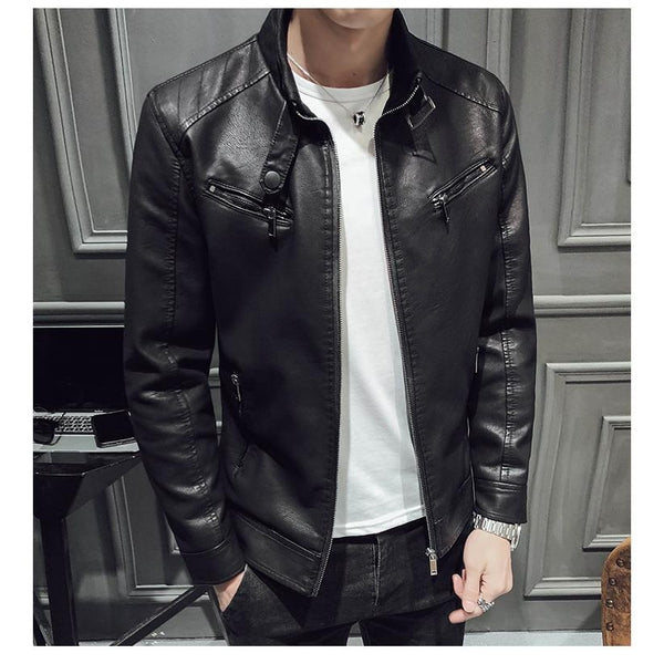 Herren Bikerjacke im modernen Stil – Casual Kunstlederjacke für Alltag und Nachtleben