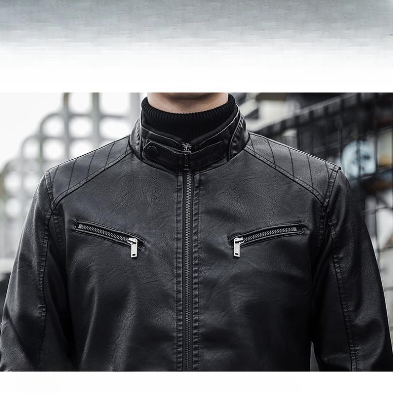 Herren Bikerjacke im modernen Stil – Casual Kunstlederjacke für Alltag und Nachtleben