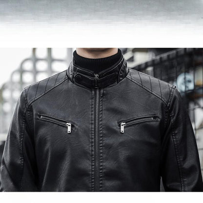 Herren Bikerjacke im modernen Stil – Casual Kunstlederjacke für Alltag und Nachtleben