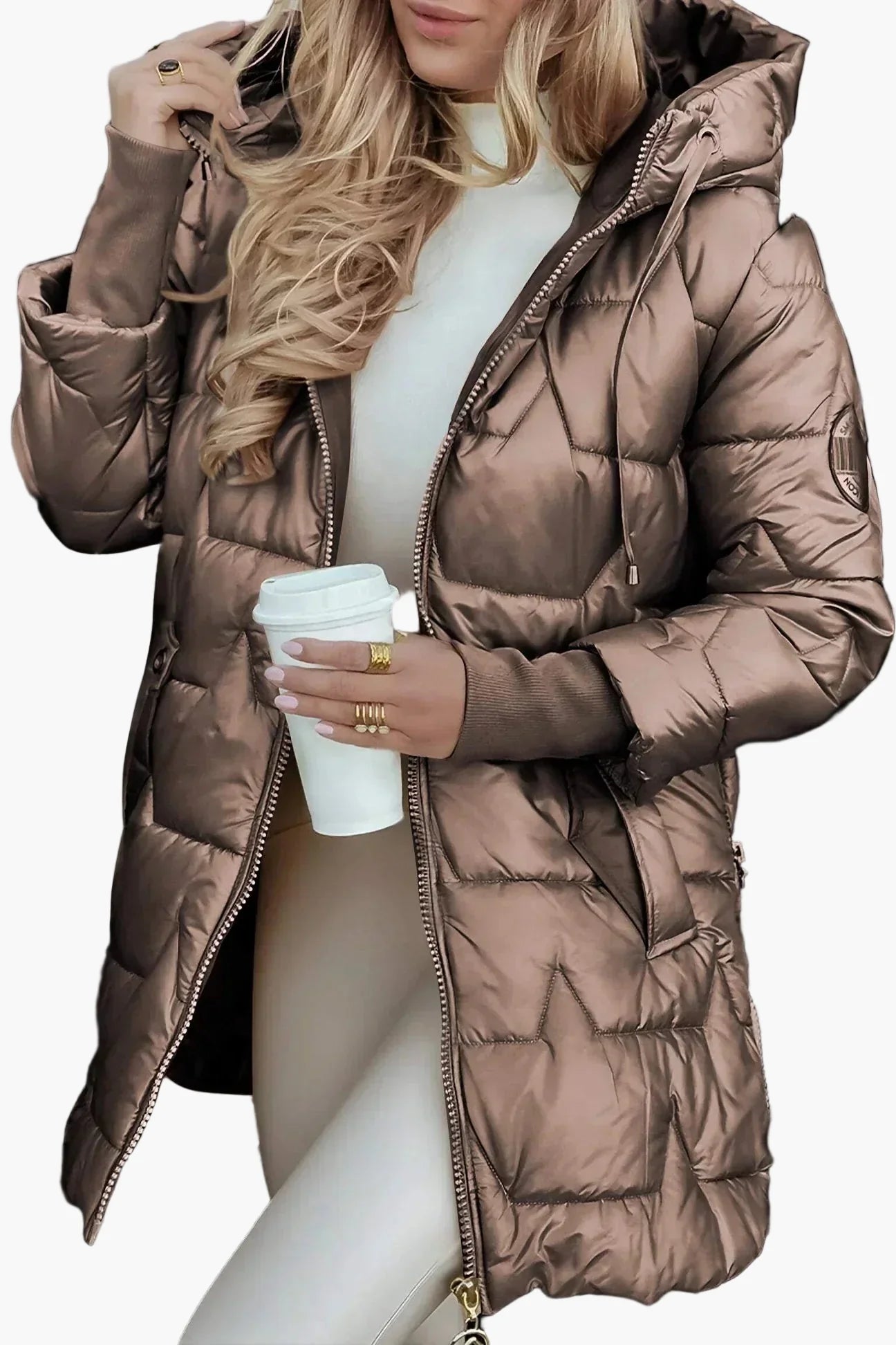 Damen Winter Steppjacke mit Kapuze – Modischer Alltagsmantel für kalte Tage