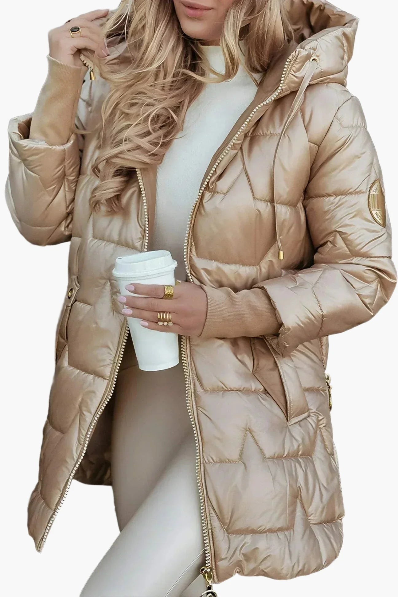 Damen Winter Steppjacke mit Kapuze – Modischer Alltagsmantel für kalte Tage