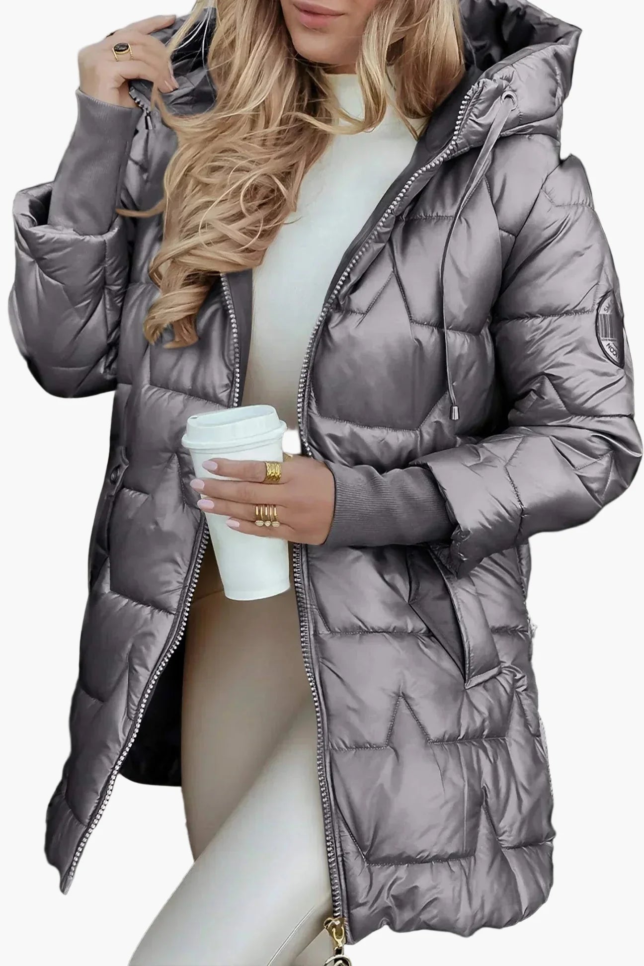 Damen Winter Steppjacke mit Kapuze – Modischer Alltagsmantel für kalte Tage