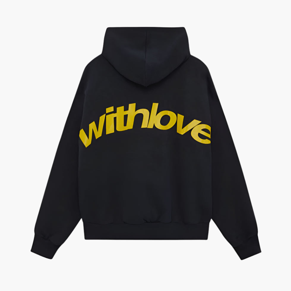 Damen Oversize Streetwear Hoodie mit Kapuze und "withlove" Print – Lässiger Winter Pullover für Freizeit & Alltag