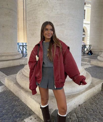 Damen Oversized Bomberjacke – Moderner Streetstyle für Freizeit & Alltag
