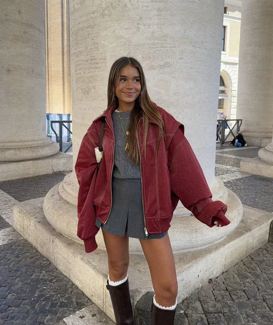 Damen Oversized Bomberjacke – Moderner Streetstyle für Freizeit & Alltag