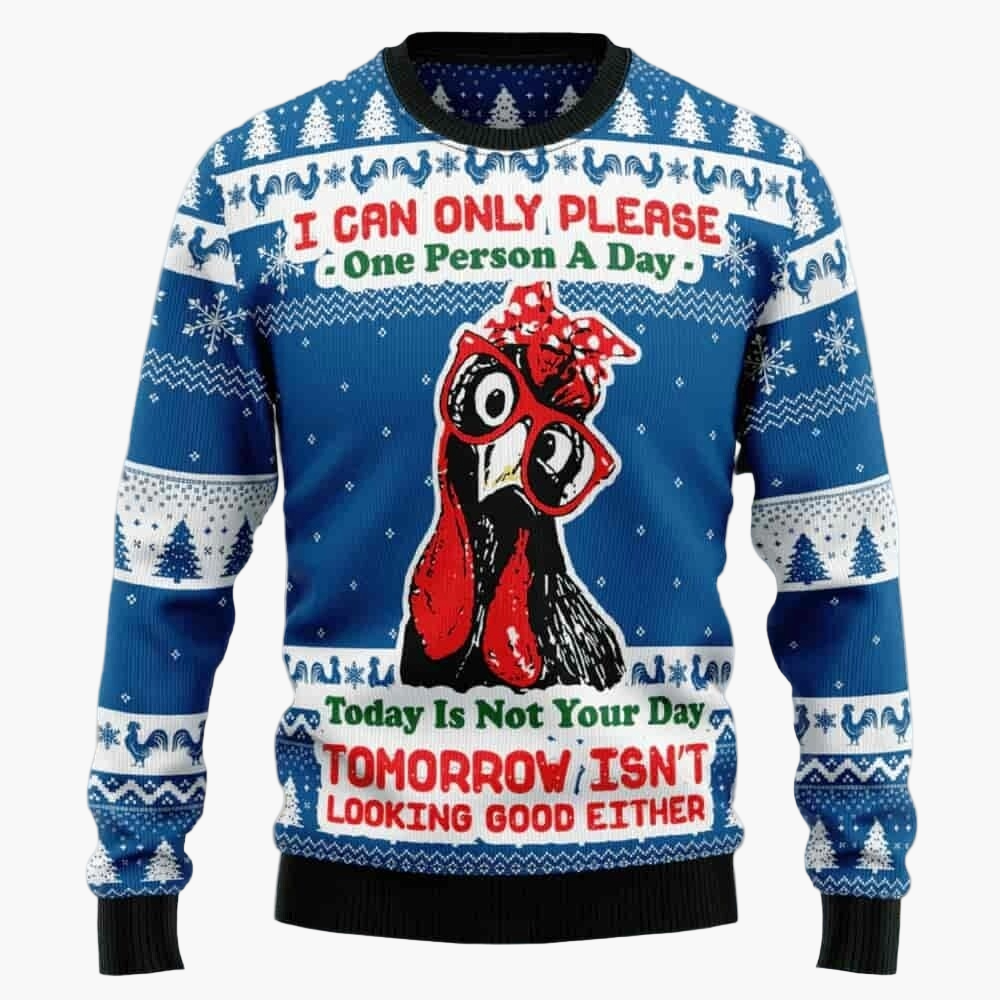 Herren Ugly Christmas Sweater mit Totenkopf und Weihnachtsmütze – Lustiger Pullover für Weihnachten und Winterpartys
