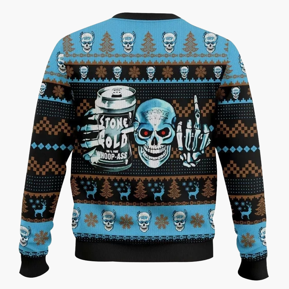 Herren Stone Cold Steve Austin Ugly Christmas Sweater – Wrestling Fan Pullover für Weihnachten und Winter