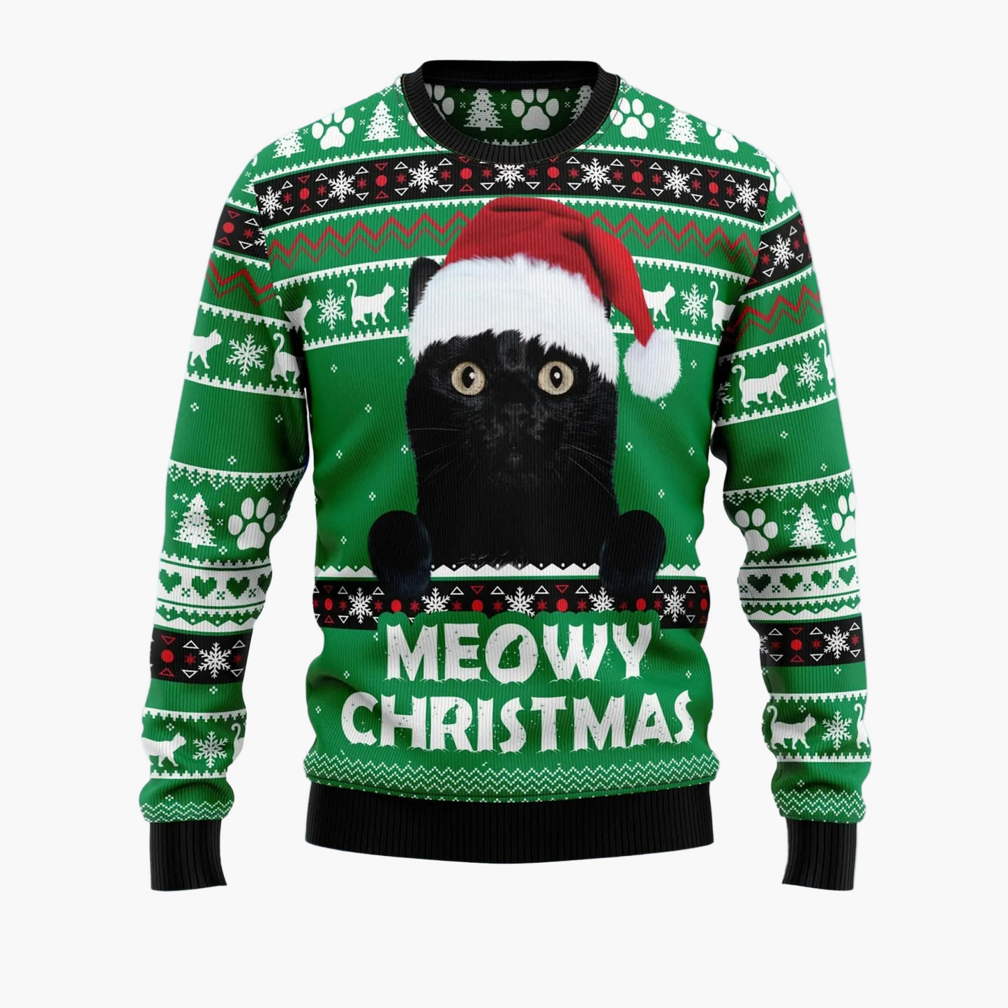 Herren Ugly Christmas Sweater mit Totenkopf und Weihnachtsmütze – Lustiger Pullover für Weihnachten und Winterpartys