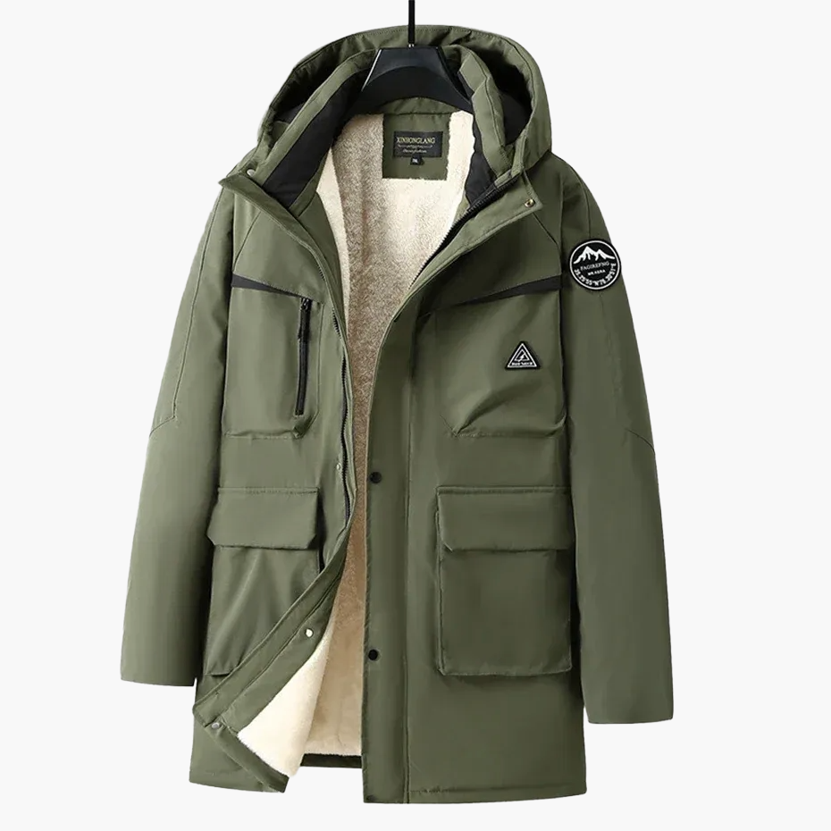 Herren Winter Outdoor Parka Jacke Übergröße – Funktionale warme Übergangsjacke mit Kapuze