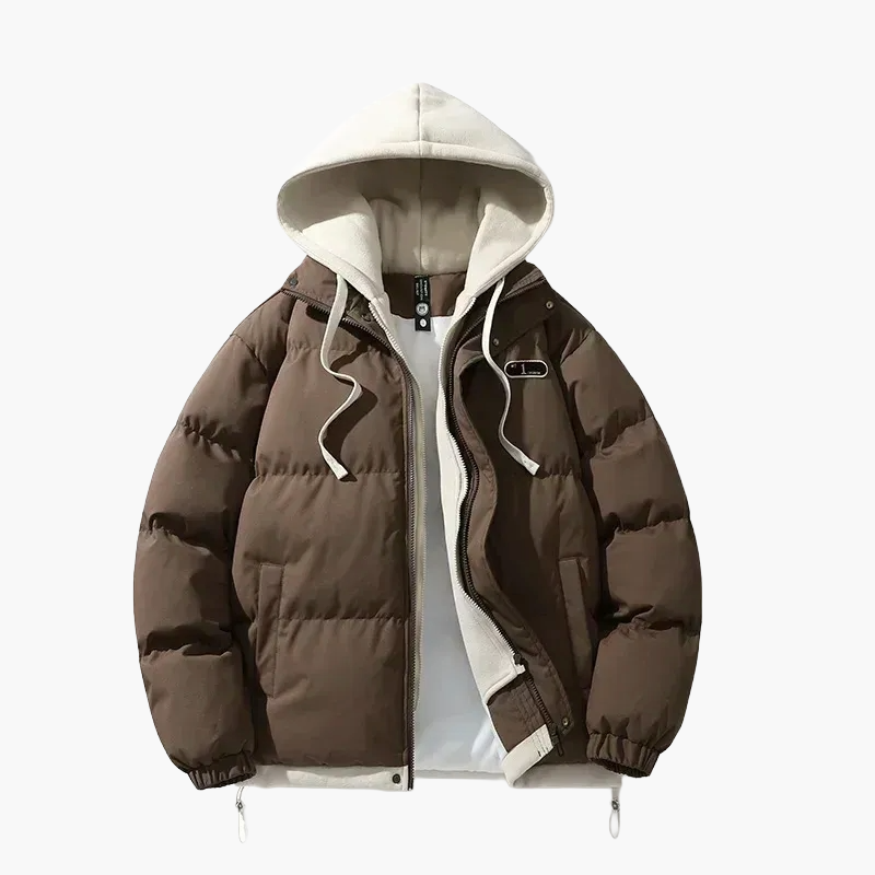 Herren Winter Steppjacke mit Kapuze – Modischer Outdoor Streetwear Look