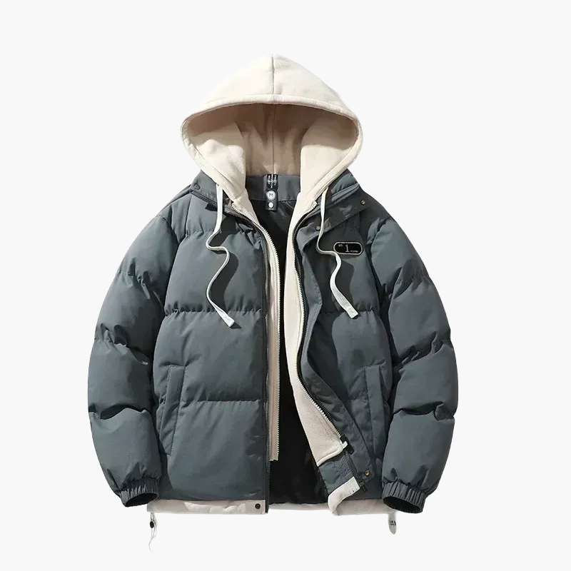 Herren Winter Steppjacke mit Kapuze – Modischer Outdoor Streetwear Look