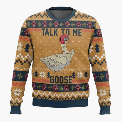Unisex Weihnachtspullover mit Gans-Motiv und Schriftzug – Lustiger Ugly Christmas Sweater für Erwachsene