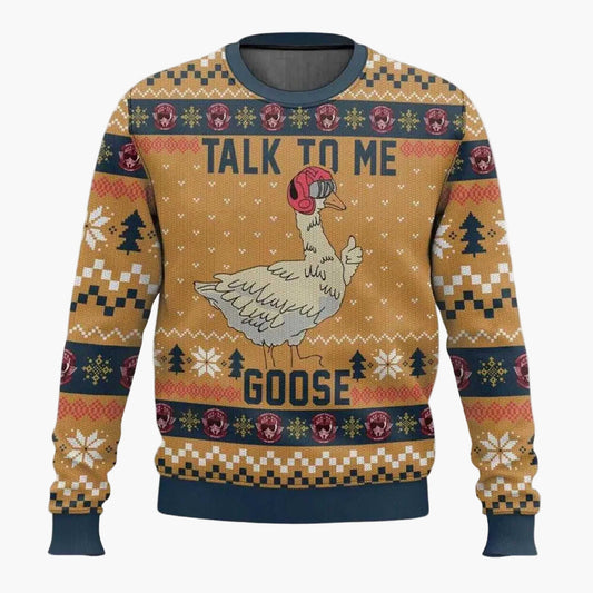 Unisex Weihnachtspullover mit Gans-Motiv und Schriftzug – Lustiger Ugly Christmas Sweater für Erwachsene