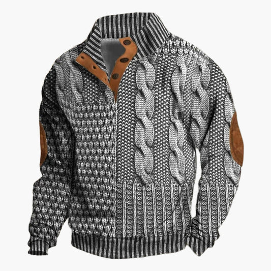 Herren Strickmuster Bomberjacke Vintage-Stil Freizeitmode