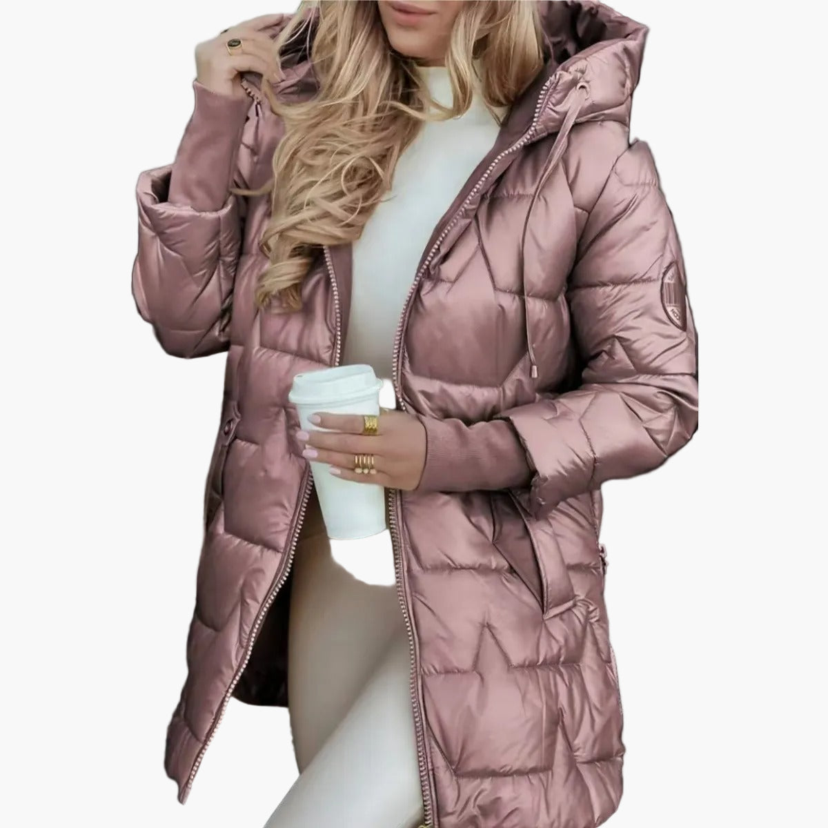 Damen Winter Steppjacke mit Kapuze – Modischer Alltagsmantel für kalte Tage