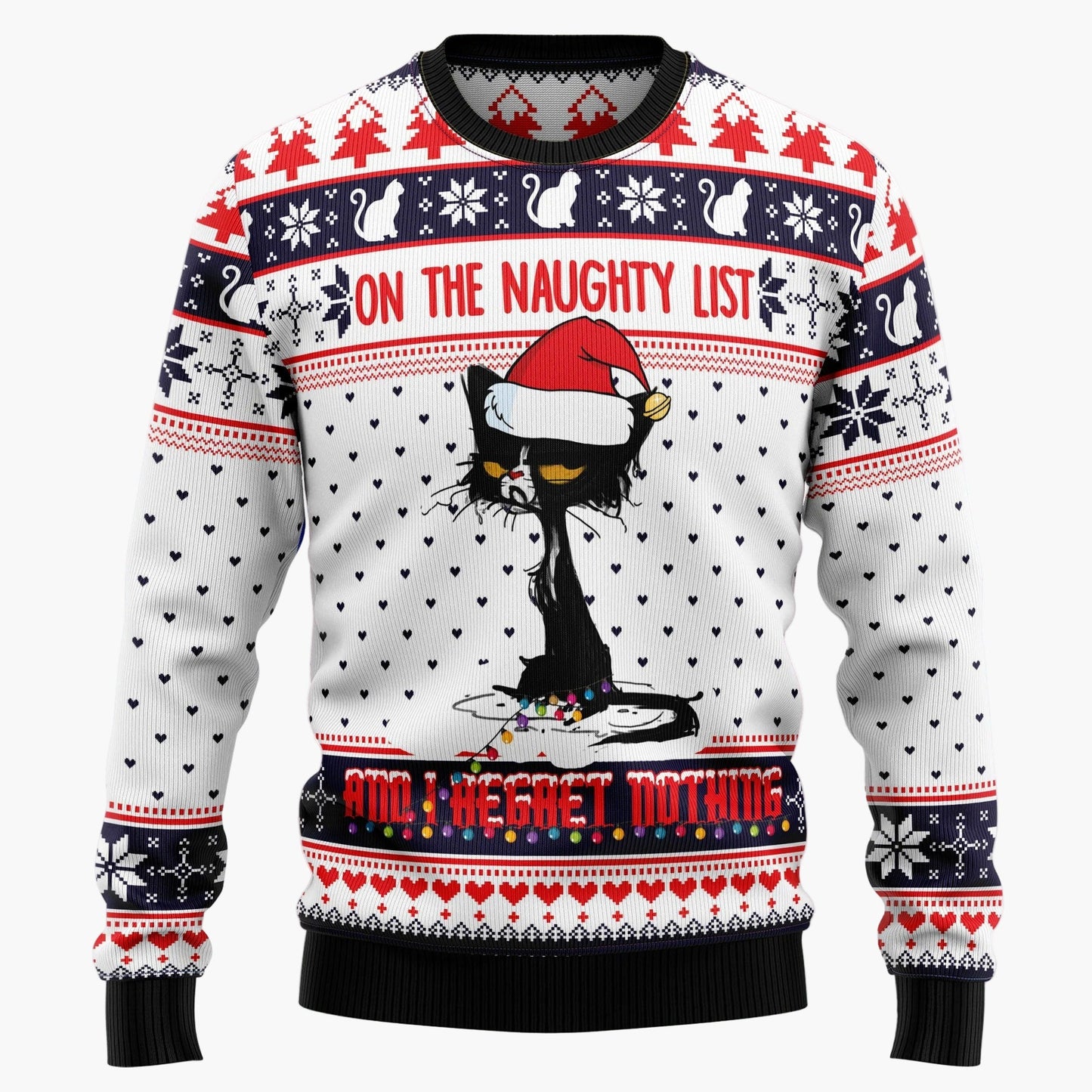 Herren Ugly Christmas Sweater mit Totenkopf und Weihnachtsmütze – Lustiger Pullover für Weihnachten und Winterpartys