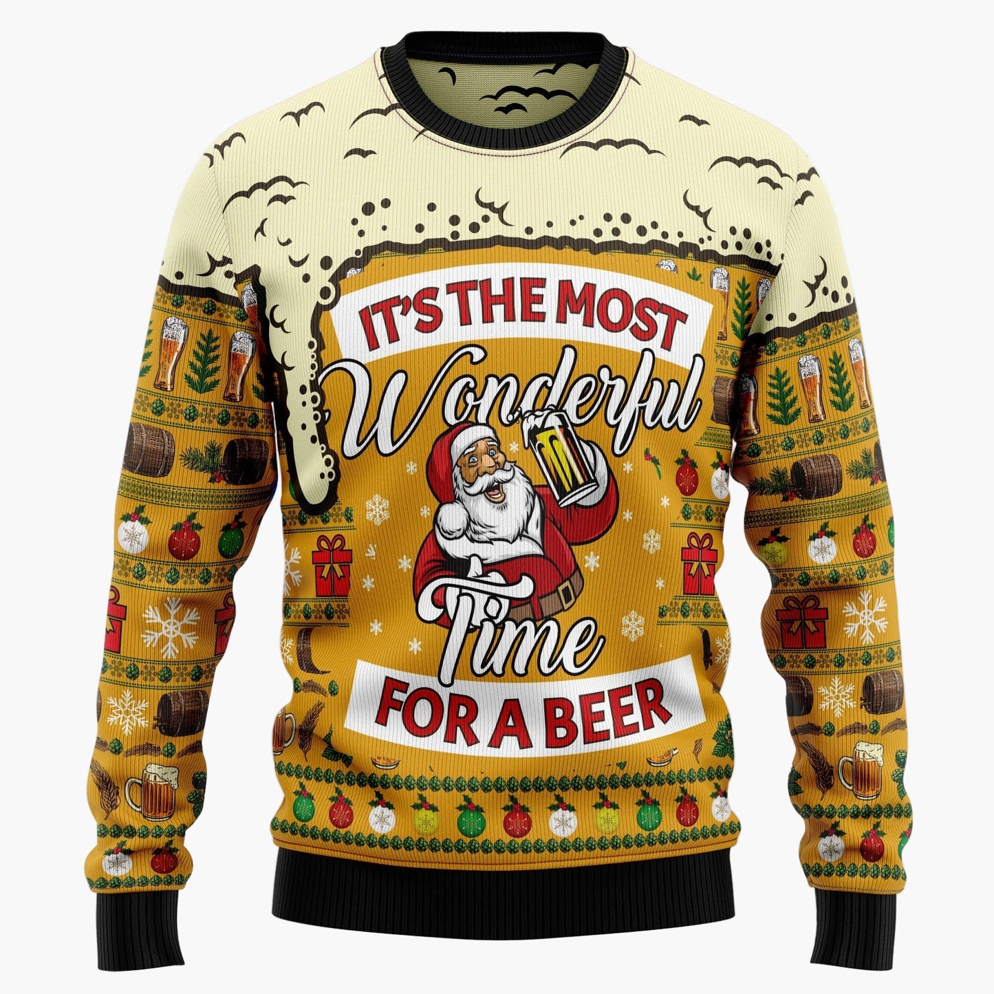 Herren Ugly Christmas Sweater mit Totenkopf und Weihnachtsmütze – Lustiger Pullover für Weihnachten und Winterpartys