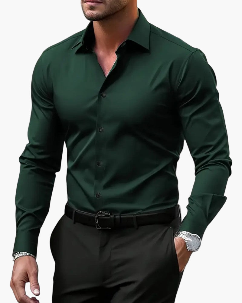 Herren Business Freizeithemd Slim Fit Langarm Modern Elegant