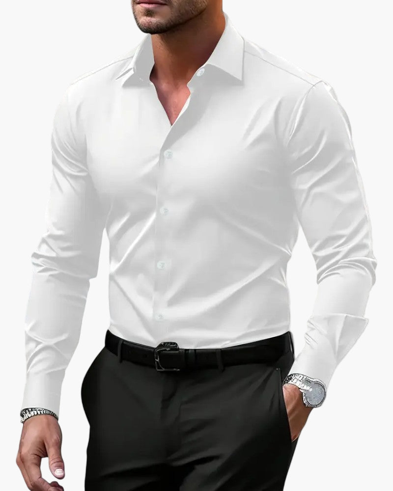 Herren Business Freizeithemd Slim Fit Langarm Modern Elegant