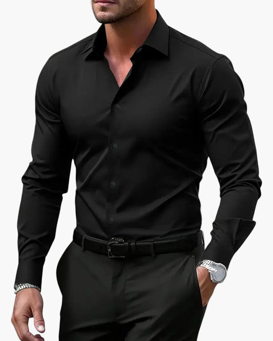 Herren Business Freizeithemd Slim Fit Langarm Modern Elegant