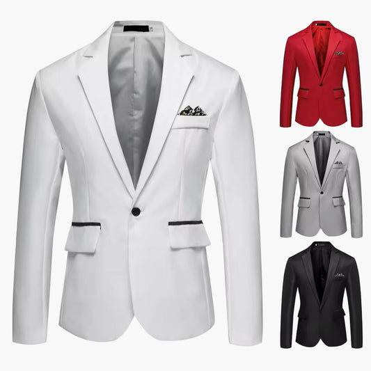 Herren Modernes Ein-Knopf-Sakko für Business und festliche Anlässe – Slim Fit Blazer