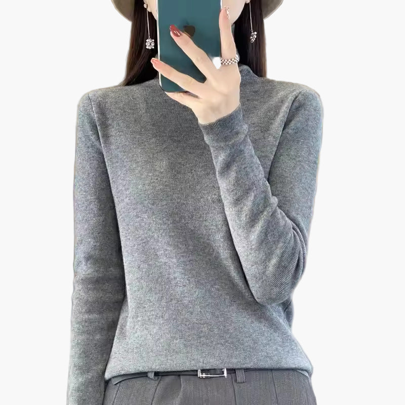 Damen Rollkragenpullover Elegant Minimalistisch – Perfekt für Büro & Alltag