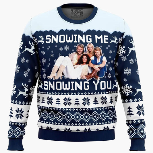 Unisex Weihnachtspullover – Lustiger "Snowing Me, Snowing You" ABBA Fan Sweater – Ideal für Partys & Winterzeit