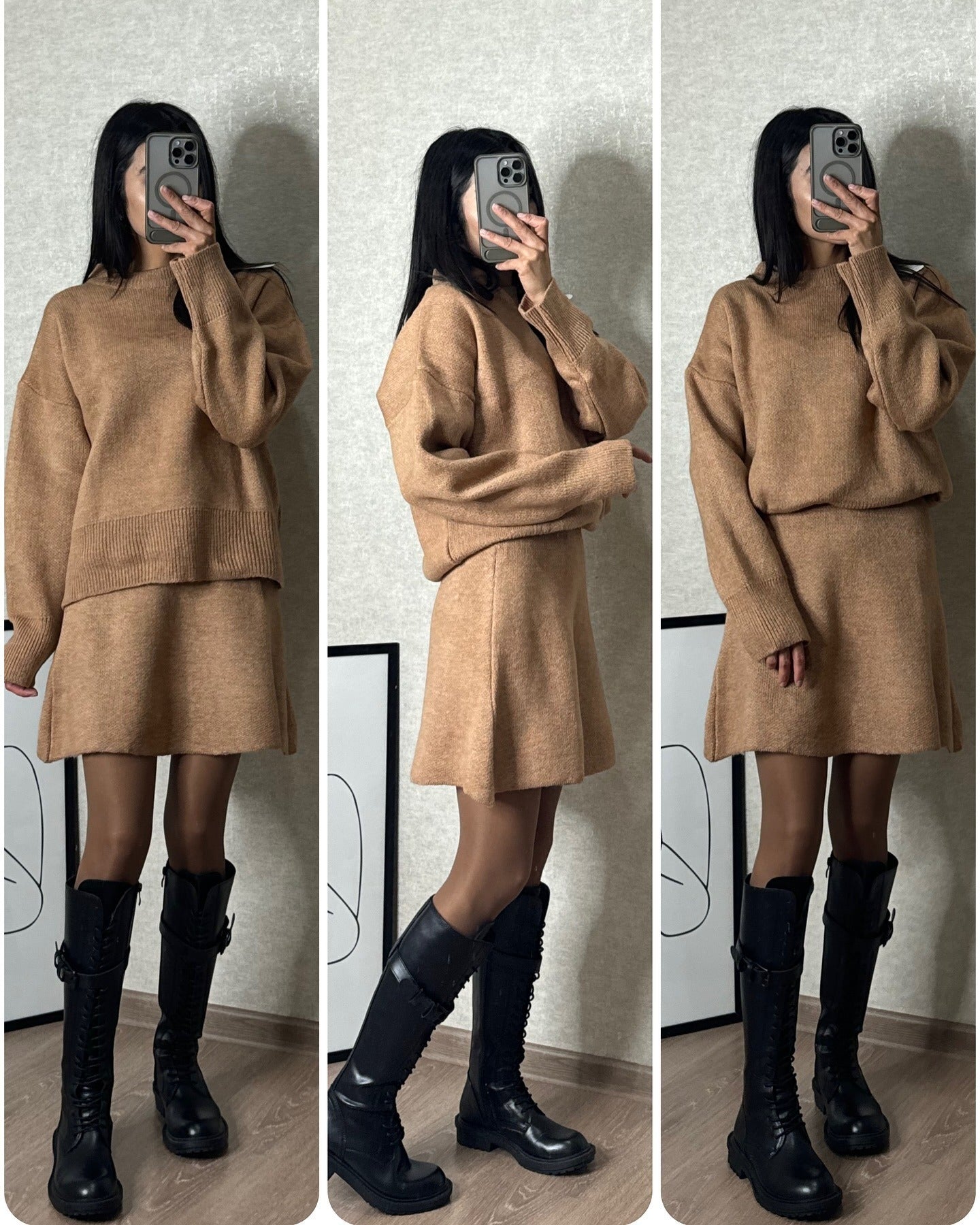 Damen Strickset Zweiteiler – Elegantes Herbst-Winter Outfit für Alltag & Freizeit