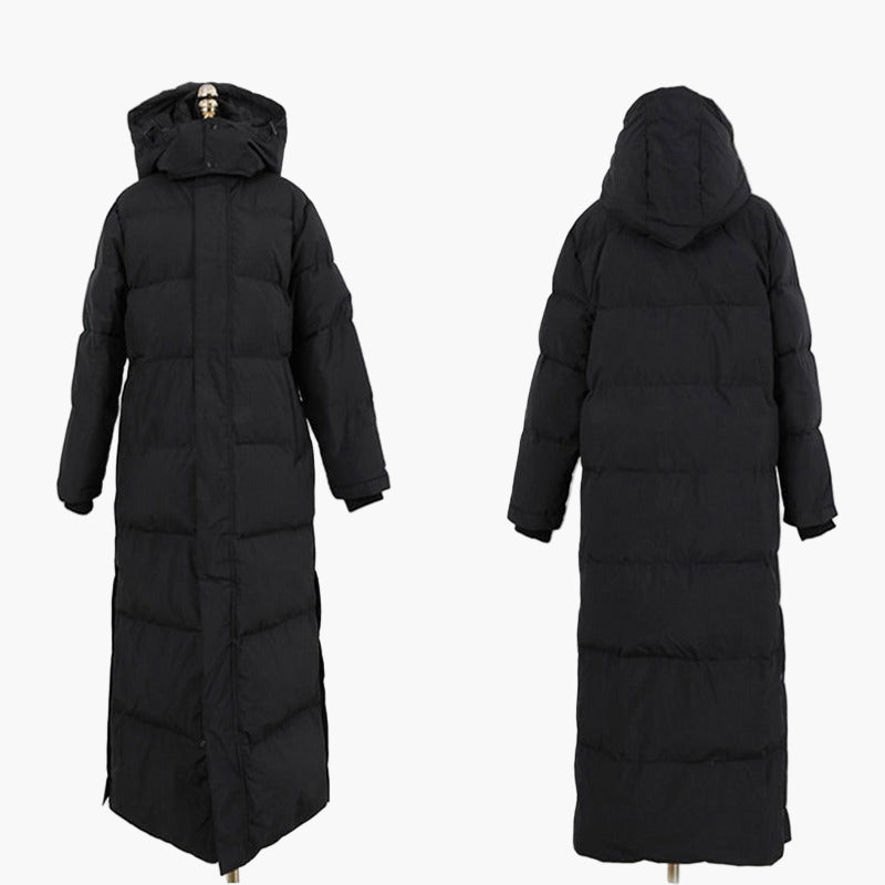 Damen Winter-Langmantel Steppjacke mit Kapuze – Modischer Outdoor-Parka für kalte Tage