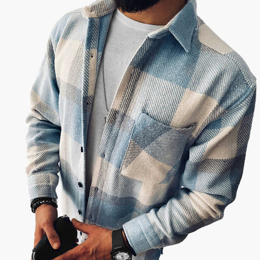 Herren Freizeithemdjacke im karierten Overshirt-Stil – Modernes Casual-Hemd für Alltag und Freizeit
