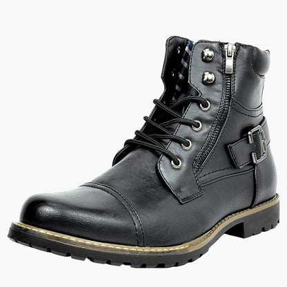 Herren Stiefelette Urban Style mit Reißverschluss und Schnalle – Modischer City-Boot für Alltag und Freizeit