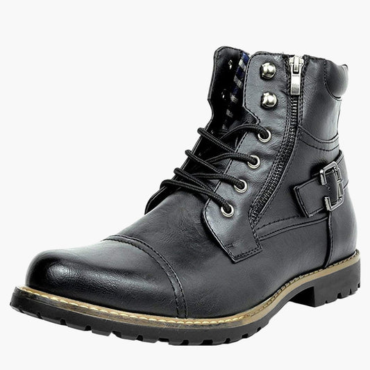 Herren Stiefelette Urban Style mit Reißverschluss und Schnalle – Modischer City-Boot für Alltag und Freizeit