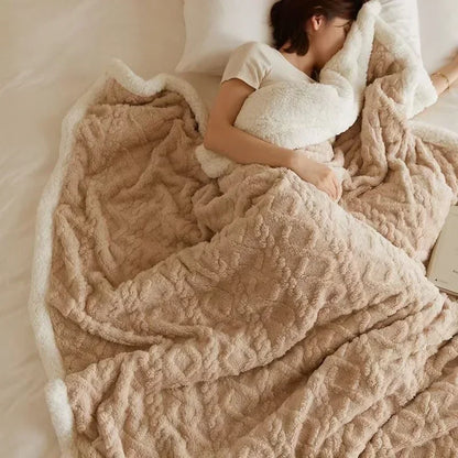 Unisex Flauschige Winter Schlafdecke – Luxus Komfortdecke für Bett & Sofa, Kuscheliger Stil für kalte Tage
