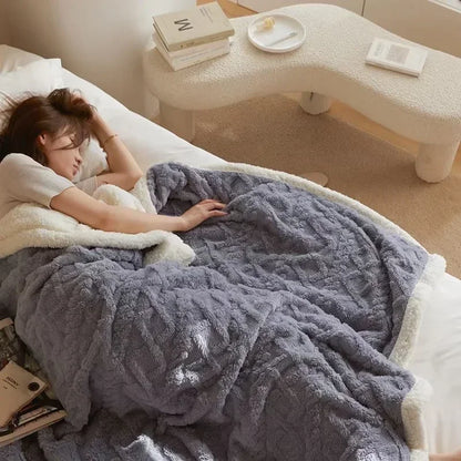 Unisex Flauschige Winter Schlafdecke – Luxus Komfortdecke für Bett & Sofa, Kuscheliger Stil für kalte Tage