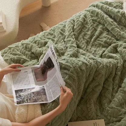 Unisex Flauschige Winter Schlafdecke – Luxus Komfortdecke für Bett & Sofa, Kuscheliger Stil für kalte Tage
